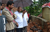 JR Lobo visits rain affected areas in Mangalore